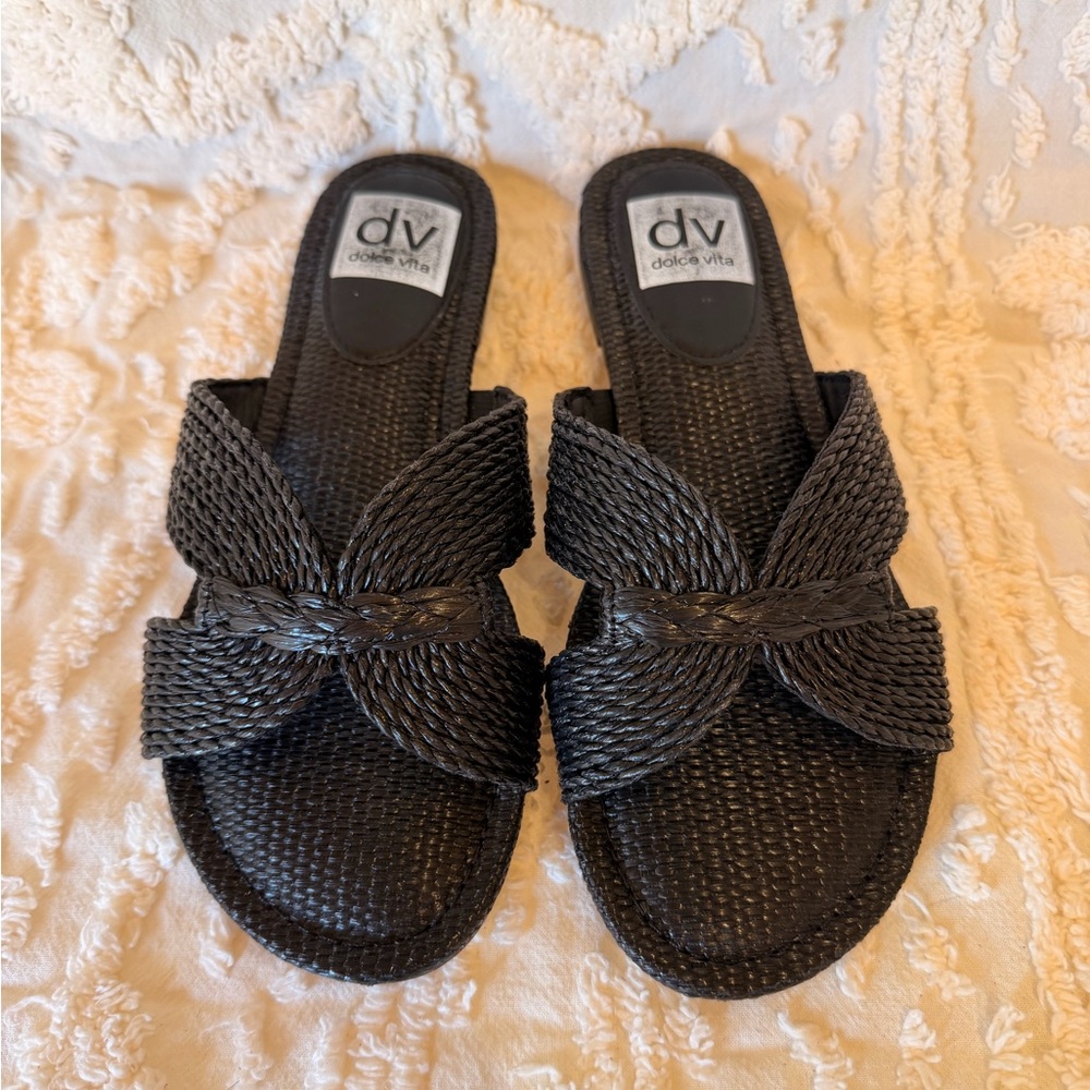 DV by Dolce Vita Black Braided Slide Mules #508